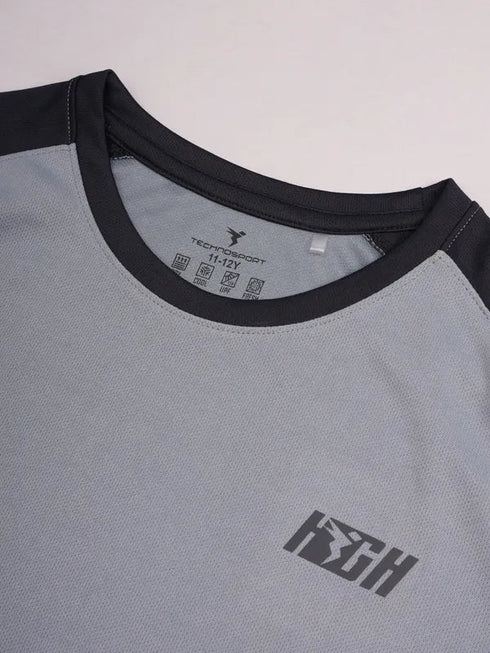 Boys Colorblock Slim Fit Crew Neck T-shirt with TECHNO COOL+