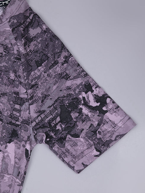 Boys Printed Slim Fit Round Neck Sports T-shirt with TECHNOCOOL+