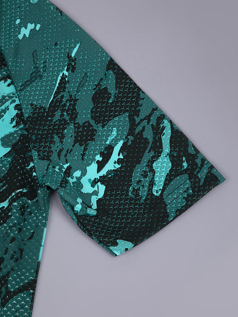 Boys Printed Slim Fit Round Neck Sports T-shirt with TECHNOCOOL+