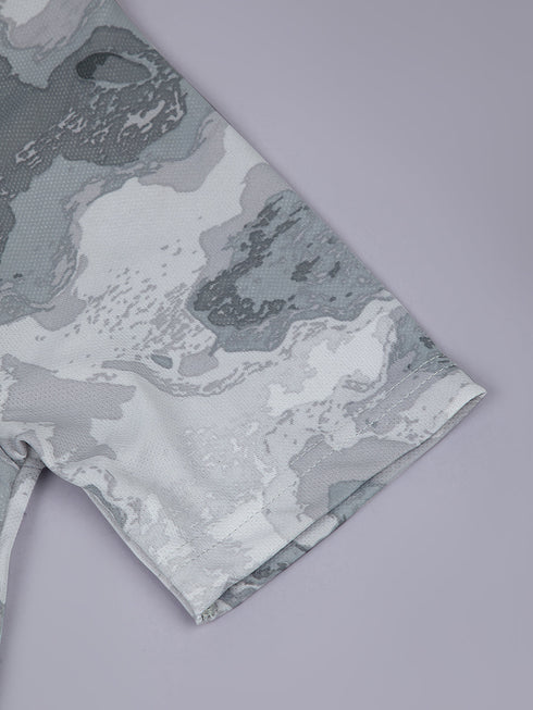 Boys Printed Slim Fit Round Neck Sports T-shirt with TECHNOCOOL+