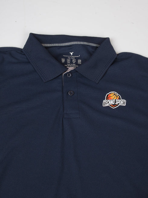 Boys Solid Slim Fit Polo Sports T-shirt with MATPIQ