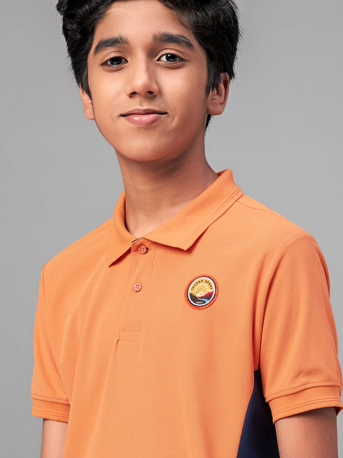 Boys Solid Slim Fit Polo Sports T-shirt with MATPIQ