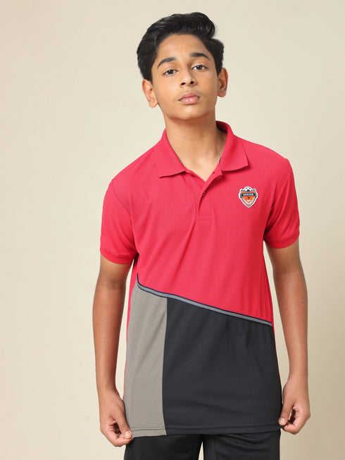 Boys Colorblock Slim Fit Polo T-shirt with MATPIQ