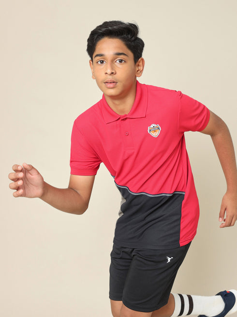 Boys Colorblock Slim Fit Polo T-shirt with MATPIQ