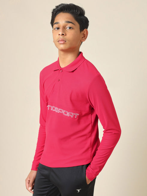 Boys Printed Slim Fit Polo T-shirt with MATPIQ