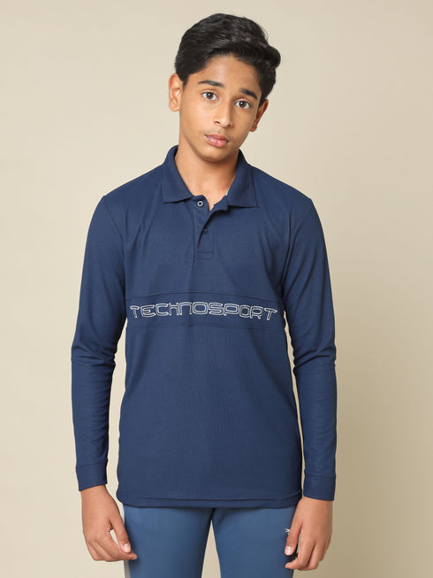 Boys Printed Slim Fit Polo T-shirt with MATPIQ