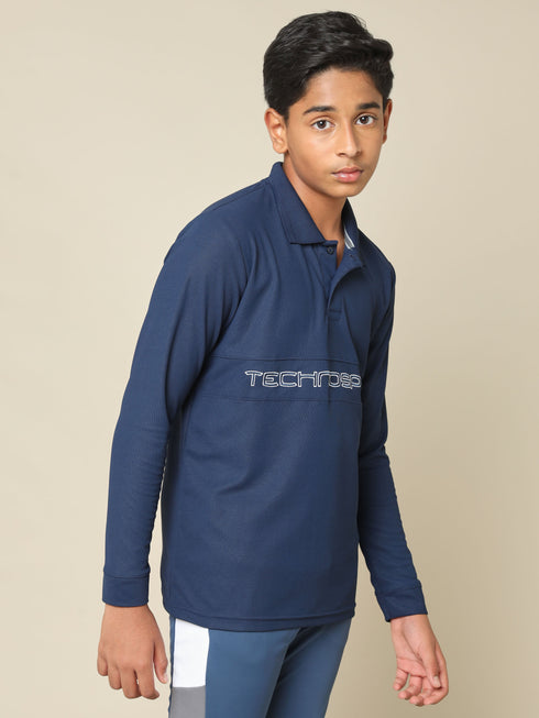 Boys Printed Slim Fit Polo T-shirt with MATPIQ