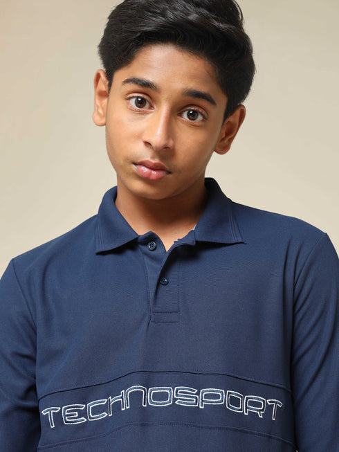 Boys Printed Slim Fit Polo T-shirt with MATPIQ