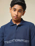 Boys Printed Slim Fit Polo T-shirt with MATPIQ