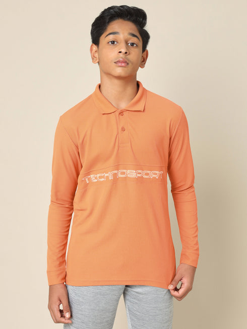 Boys Printed Slim Fit Polo T-shirt with MATPIQ