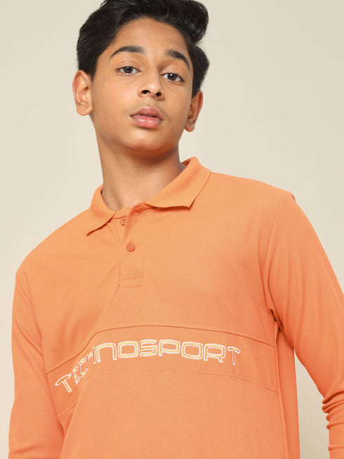 Boys Printed Slim Fit Polo T-shirt with MATPIQ