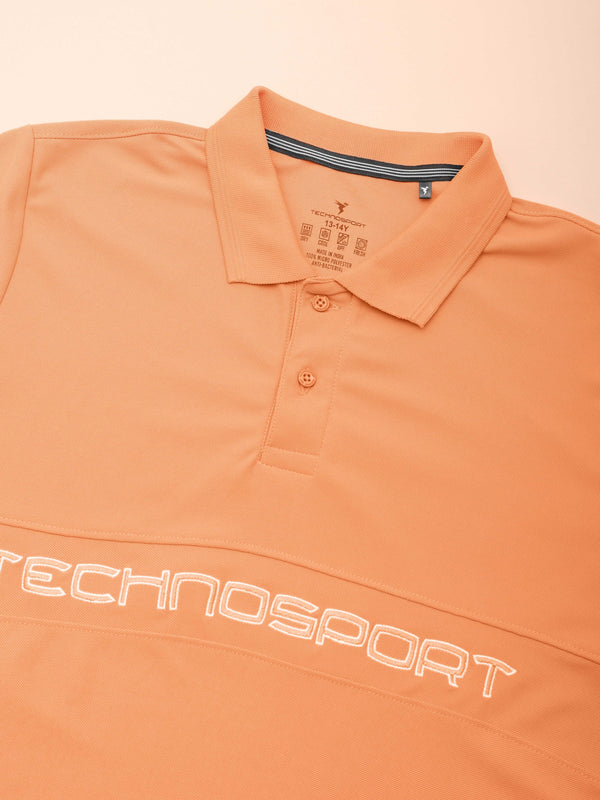 Boys Printed Slim Fit Polo T-shirt with MATPIQ