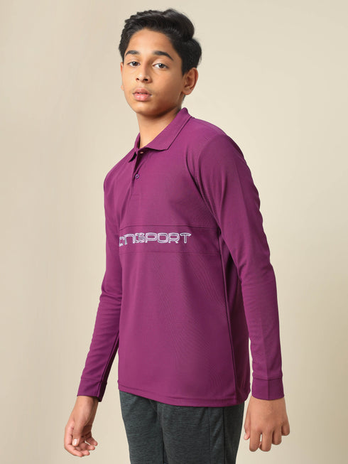 Boys Printed Slim Fit Polo T-shirt with MATPIQ