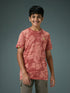 Boys Self Design Slim Fit Crew Neck T-shirt with DOUBLE COOL