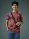 Boys Self Design Slim Fit Crew Neck T-shirt with DOUBLE COOL