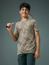 Boys Self Design Slim Fit Crew Neck T-shirt with DOUBLE COOL