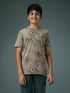 Boys Self Design Slim Fit Crew Neck T-shirt with DOUBLE COOL