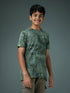 Boys Self Design Slim Fit Crew Neck T-shirt with DOUBLE COOL
