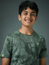 Boys Self Design Slim Fit Crew Neck T-shirt with DOUBLE COOL