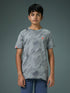 Boys Self Design Slim Fit Crew Neck T-shirt with DOUBLE COOL