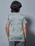 Boys Self Design Slim Fit Crew Neck T-shirt with DOUBLE COOL
