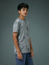 Boys Self Design Slim Fit Crew Neck T-shirt with DOUBLE COOL