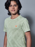 Boys Self Design Slim Fit Crew Neck T-shirt with DOUBLE COOL