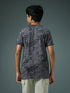 Boys Self Design Slim Fit Crew Neck T-shirt with DOUBLE COOL