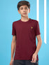 Boys Solid Slim Fit Round Neck T-shirt with TECHNOCOOL+