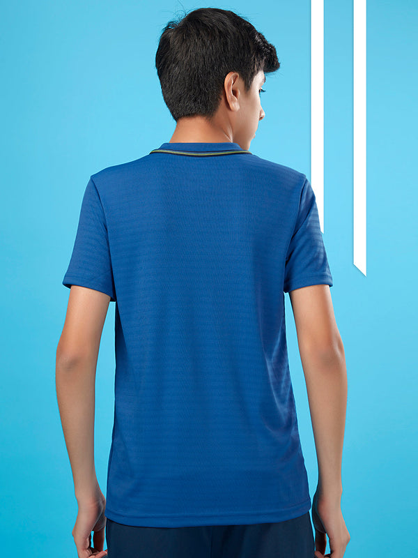 Boys Solid Slim Fit Round Neck T-shirt with TECHNOCOOL+