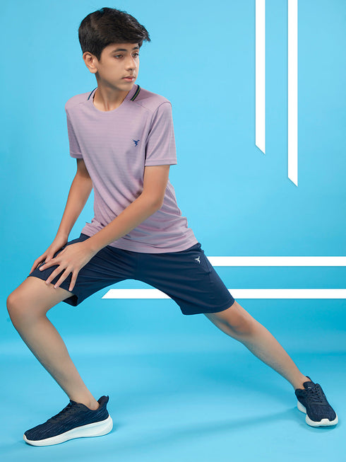 Boys Solid Slim Fit Round Neck T-shirt with TECHNOCOOL+