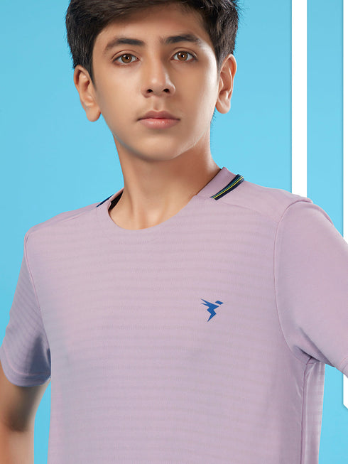 Boys Solid Slim Fit Round Neck T-shirt with TECHNOCOOL+