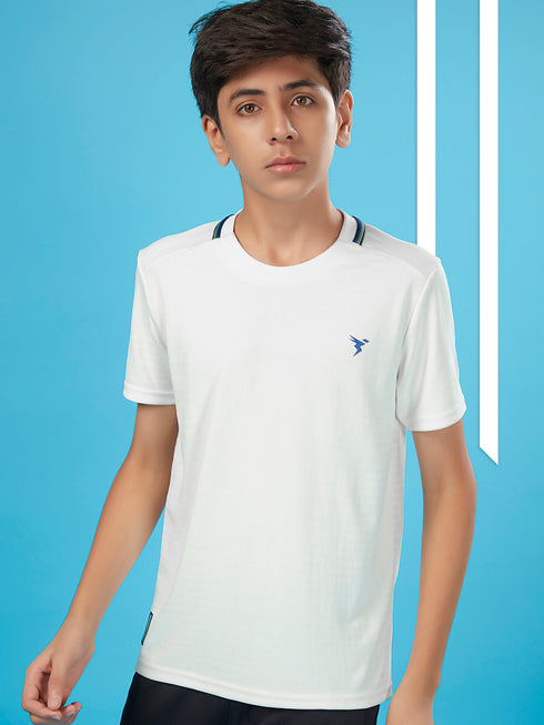 Boys Solid Slim Fit Round Neck T-shirt with TECHNOCOOL+