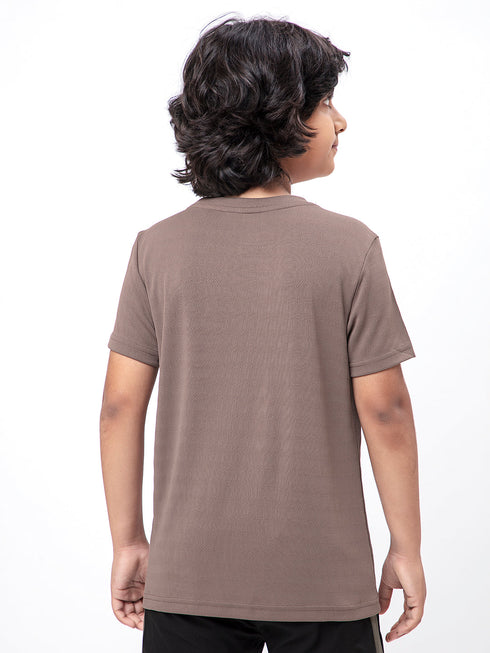 Boys Solid Slim Fit Crew Neck T-shirt with DOUBLE COOL