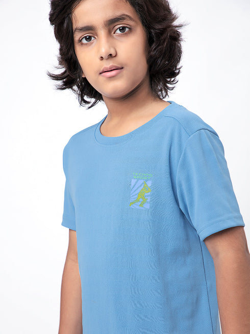 Boys Solid Slim Fit Crew Neck T-shirt with DOUBLE COOL