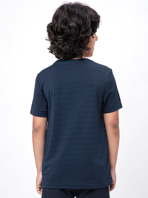 Boys Solid Slim Fit Crew Neck T-shirt with DOUBLE COOL