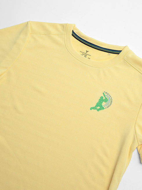 Boys Solid Slim Fit Crew Neck T-shirt with DOUBLE COOL