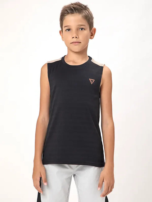 Boys Colorblock Slim Fit Crew Neck T-shirt with TECHNO COOL+