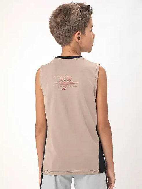 Boys Colorblock Slim Fit Crew Neck T-shirt with TECHNO COOL+