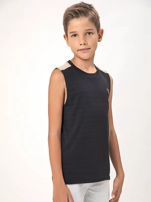 Boys Colorblock Slim Fit Crew Neck T-shirt with TECHNO COOL+