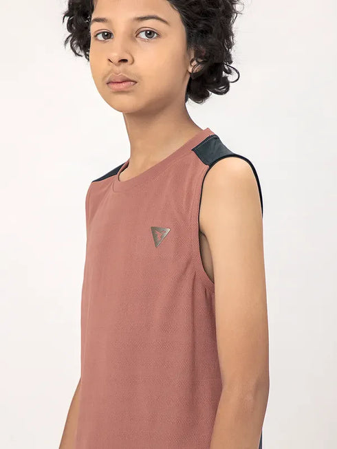 Boys Colorblock Slim Fit Crew Neck T-shirt with TECHNO COOL+