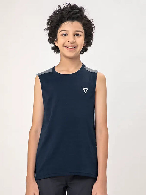 Boys Colorblock Slim Fit Crew Neck T-shirt with TECHNO COOL+