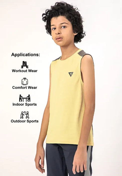 Boys Colorblock Slim Fit Crew Neck T-shirt with TECHNO COOL+