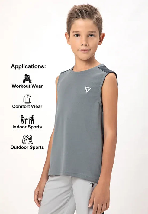 Boys Colorblock Slim Fit Crew Neck T-shirt with TECHNO COOL+