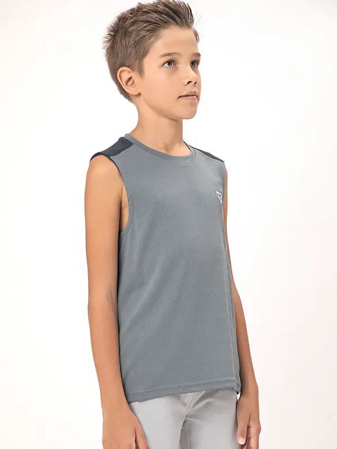 Boys Colorblock Slim Fit Crew Neck T-shirt with TECHNO COOL+