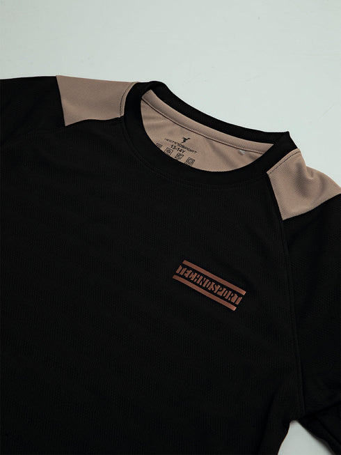 Boys Colorblock Slim Fit Crew Neck T-shirt with TECHNO COOL+