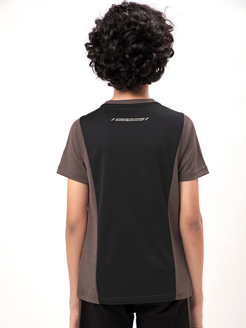 Boys Colorblock Slim Fit Crew Neck T-shirt with TECHNO COOL+