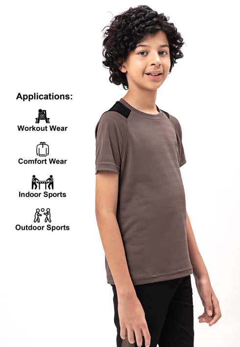 Boys Colorblock Slim Fit Crew Neck T-shirt with TECHNO COOL+