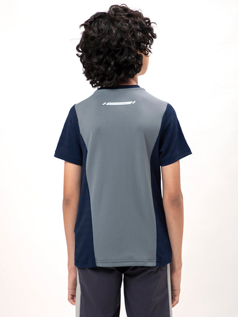 Boys Colorblock Slim Fit Crew Neck T-shirt with TECHNO COOL+