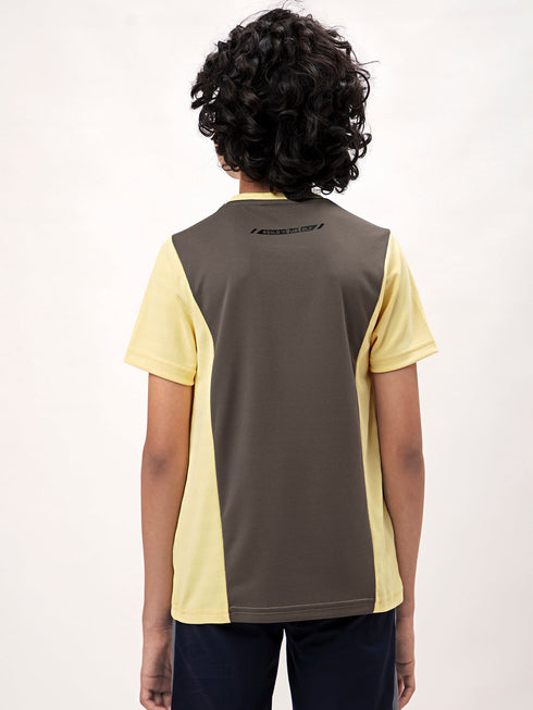 Boys Colorblock Slim Fit Crew Neck T-shirt with TECHNO COOL+